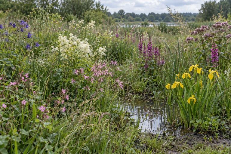 Blomsterblanding til Lokal Afledning af Regnvand (LAR)